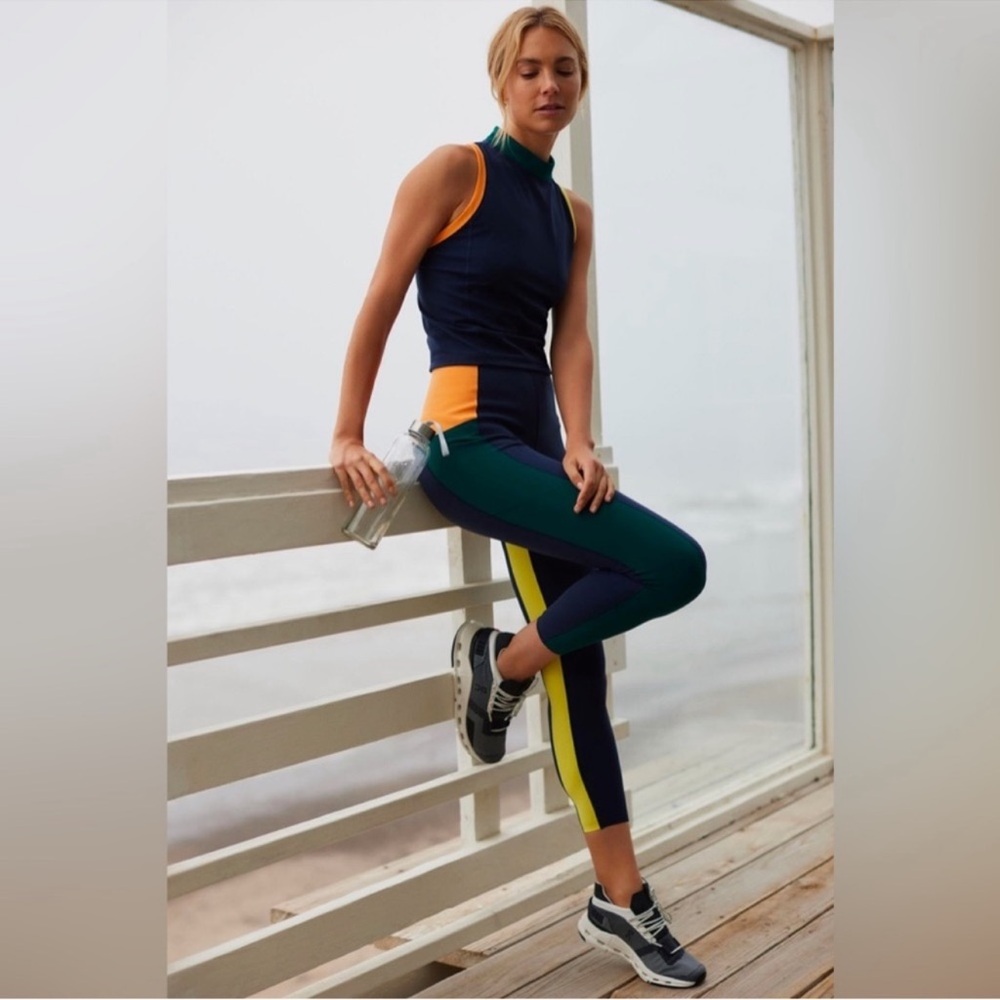Sweaty Betty Workout set Power Zip Tank Matching High Waisted 7/8 Power Leggings